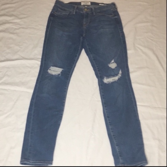 FRAME's Le Skinny De Laurel Distressed Jea… - Picture 4 of 8